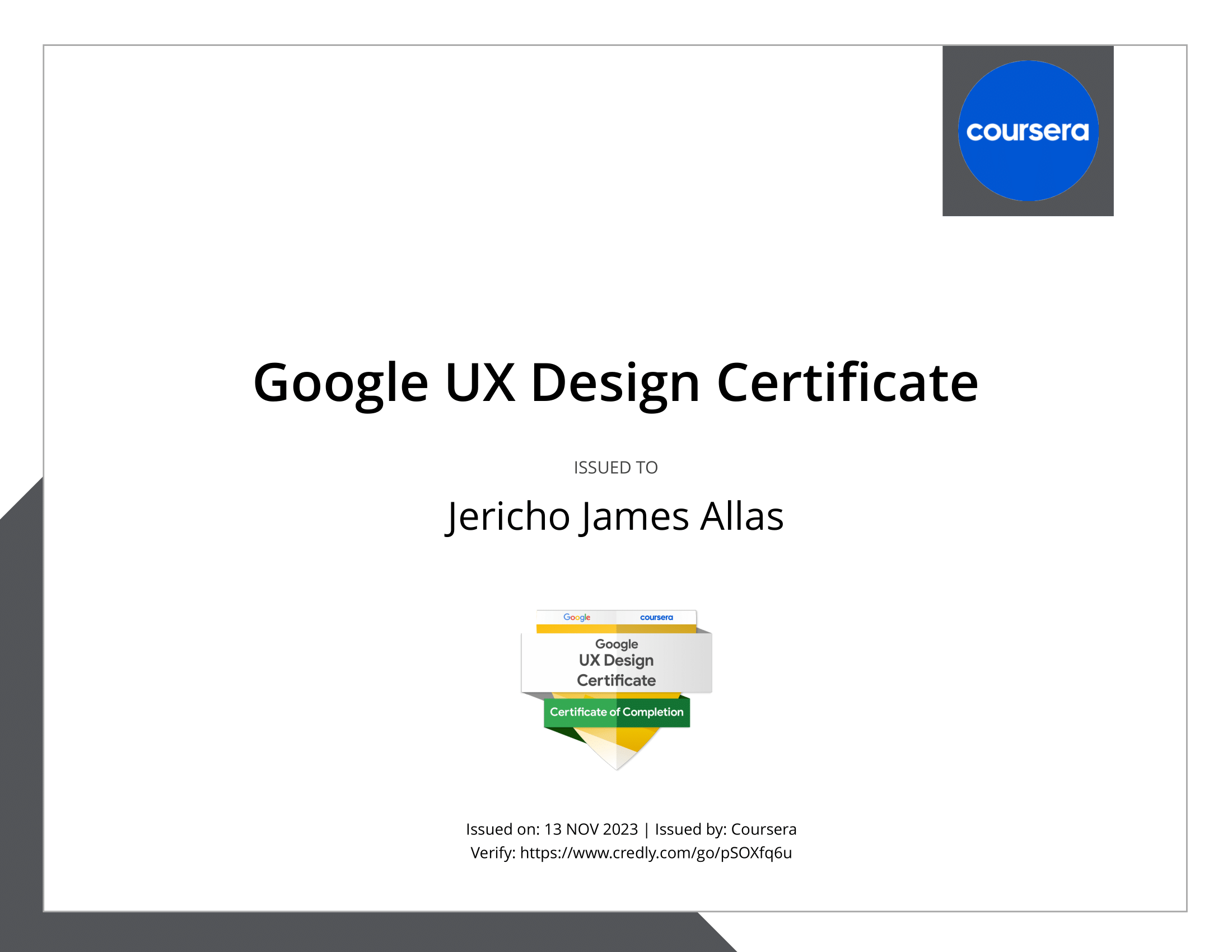 Google UX Design Certificate